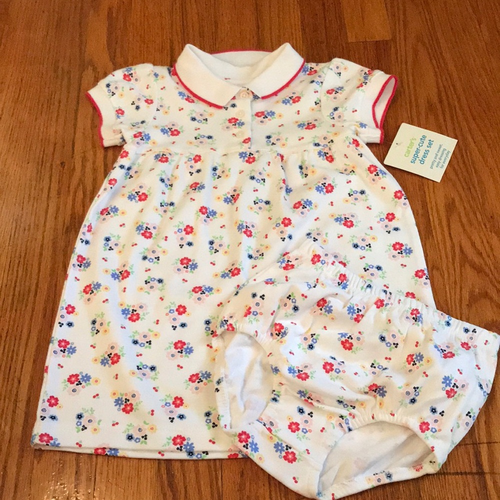 NWT carters floral dress set 24m